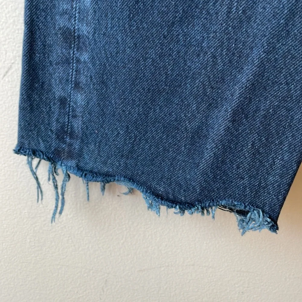 Agolde Riley Cropped Raw Hem Dark Wash Denim Jeans, 31 - Picture 3 of 8